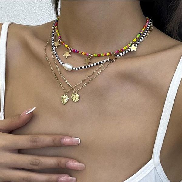 pendant necklaces boho layered for women girls bohemian trendy star heart colorful beads beaded choker necklace fashion jewelry, Silver
pendant necklaces boho layered for women girls bohemian trendy star heart colorful beads beaded choker necklace fashion jewelry, Silver