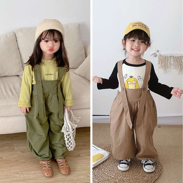 21 new children's net red girl's two color wide leg strap korean boys' trousers, Blue
21 new children's net red girl's two color wide leg strap korean boys' trousers, Blue