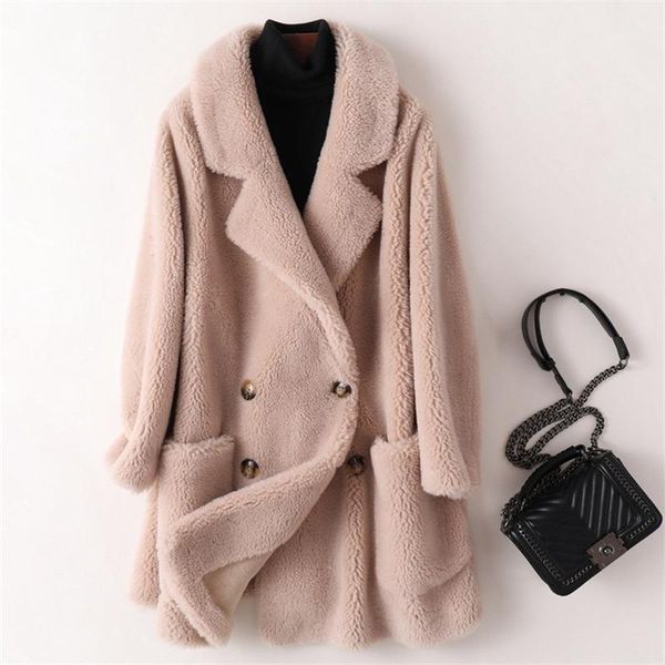 women's fur & faux coat female wool jacket autumn winter women clothes 2021 korean vintage sheep shearing loose overcoat hhh22, Black
women's fur & faux coat female wool jacket autumn winter women clothes 2021 korean vintage sheep shearing loose overcoat hhh22, Black