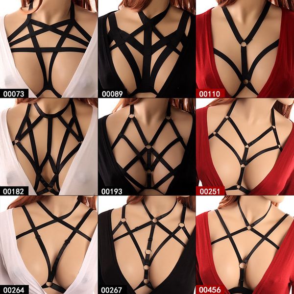 strappy body harness bra for women black soft caged bra bondage lingerie punk gothic plus size festival rave wear, Black;white
strappy body harness bra for women black soft caged bra bondage lingerie punk gothic plus size festival rave wear, Black;white