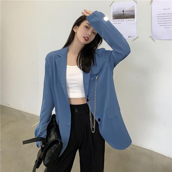 women's suits & blazers fashion women 2021 spring summer jackets female korean loose coat chic casual blazer oversize outerwear wb98, White;black
women's suits & blazers fashion women 2021 spring summer jackets female korean loose coat chic casual blazer oversize outerwear wb98, White;black