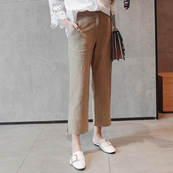 women's pants & capris cotton linen women loose plus size wide leg lady side split high waist ankle length solid pantalones de mujer, Black;white
women's pants & capris cotton linen women loose plus size wide leg lady side split high waist ankle length solid pantalones de mujer, Black;white