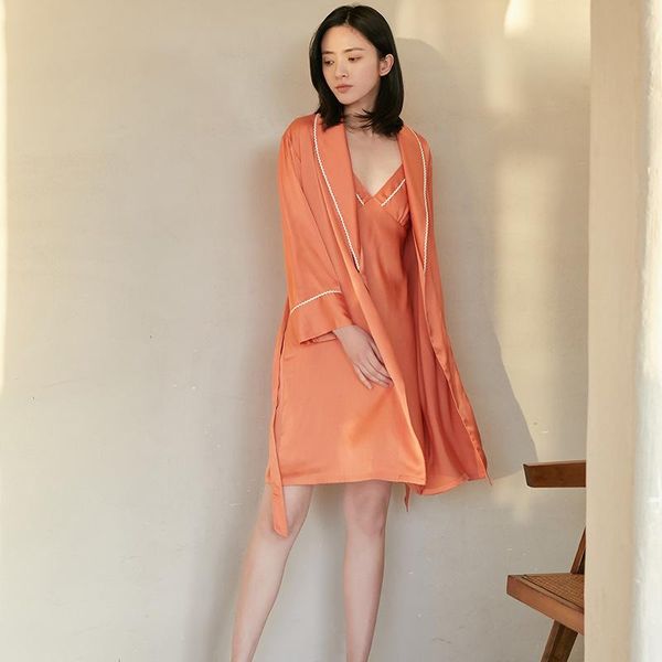 women's sleepwear satin nightwear long sleeve summer homewear women kimono robe set lace bathrobe gown novelty orange, Black;red
women's sleepwear satin nightwear long sleeve summer homewear women kimono robe set lace bathrobe gown novelty orange, Black;red