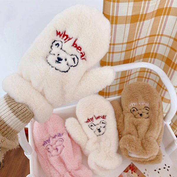 five fingers gloves winter thicken cartoon bear plush warm mittens full finger girls women sweet birthday gifts, Blue;gray
five fingers gloves winter thicken cartoon bear plush warm mittens full finger girls women sweet birthday gifts, Blue;gray