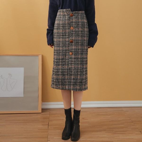 skirts women irregular tweed plaid wool 2021 autumn winter thicken woolen pencil high waist chic midi long warm, Black
skirts women irregular tweed plaid wool 2021 autumn winter thicken woolen pencil high waist chic midi long warm, Black