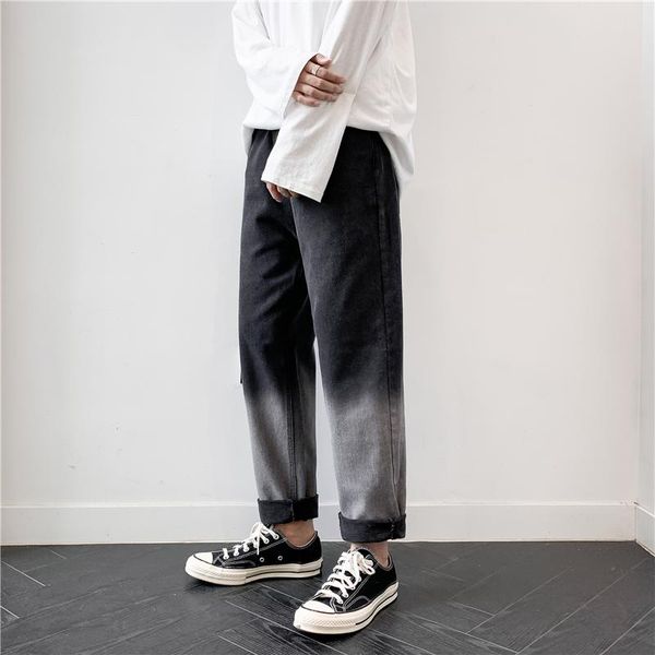 men's pants autumn gradient jeans straight leg loose 9-minute wide student sants, Black
men's pants autumn gradient jeans straight leg loose 9-minute wide student sants, Black