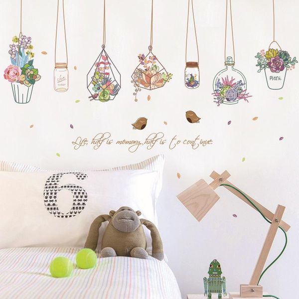 wall stickers hanging vase fresh flower bottle 'life,half is memory,half to continue' slang simplicity decal home decor love
wall stickers hanging vase fresh flower bottle 'life,half is memory,half to continue' slang simplicity decal home decor love