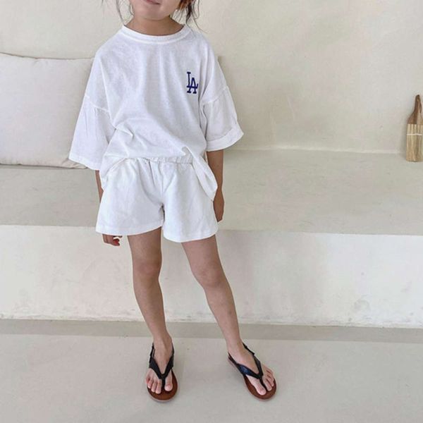 2021 children's summer new simple letter loose shoulder boys and girls' shorts leisure sports suit 3, White
2021 children's summer new simple letter loose shoulder boys and girls' shorts leisure sports suit 3, White