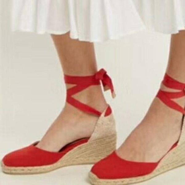 perfect women's wedges espadrille sandals summer 2021 female casual canvas pumps shoes ankle cross strap gladiator sandals, Black
perfect women's wedges espadrille sandals summer 2021 female casual canvas pumps shoes ankle cross strap gladiator sandals, Black