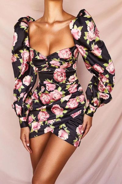 casual dresses long sleeve flower print bodycon dress celebrity evening party, Black;gray
casual dresses long sleeve flower print bodycon dress celebrity evening party, Black;gray