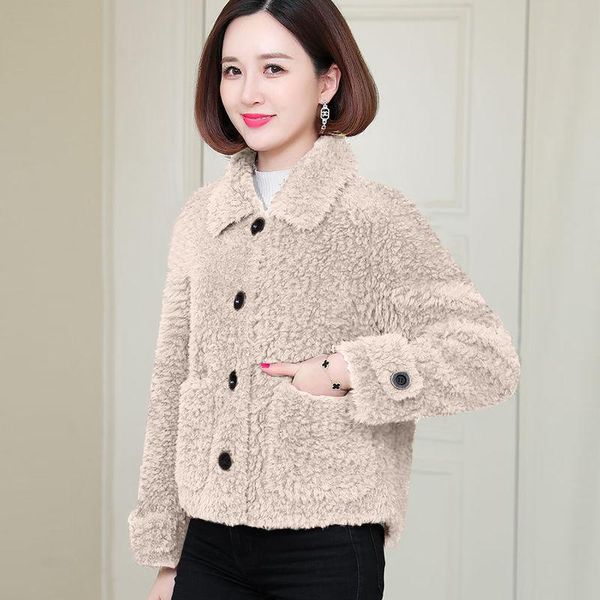women's wool & blends faux fur coats for women autumn winter elegant lapel long sleeve single breasted thick plush jacket casual solid, Black
women's wool & blends faux fur coats for women autumn winter elegant lapel long sleeve single breasted thick plush jacket casual solid, Black