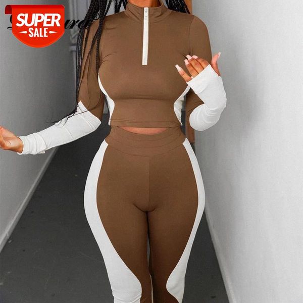 Dulzura Patchwork Women Two Piece Set Long Sleeve Crop Top T Shirt Zipper Leggings Bodycon Sexy Sporty Tracksuit Streetwear 2020 #yv4M, White
Dulzura Patchwork Women Two Piece Set Long Sleeve Crop Top T Shirt Zipper Leggings Bodycon Sexy Sporty Tracksuit Streetwear 2020 #yv4M, White