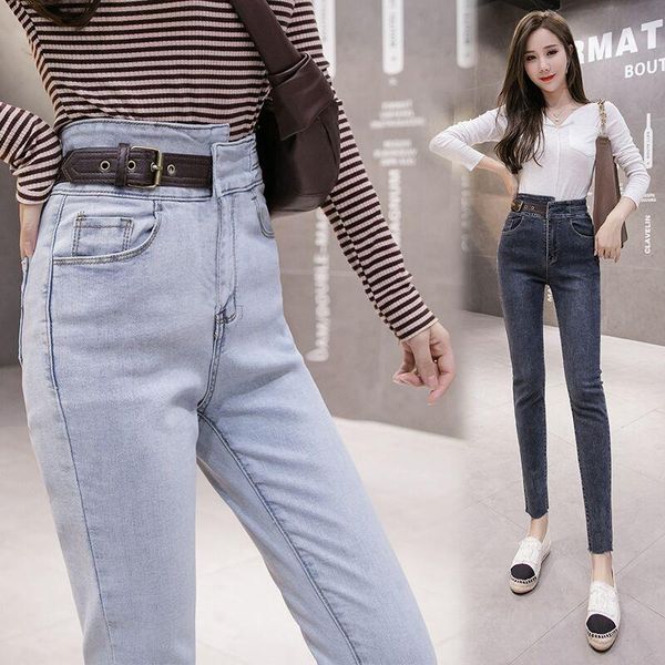 women's jeans high-waisted stretch break, retro hong kong style nine-cent trousers trend 2021 blue and black slimming tight slim
women's jeans high-waisted stretch break, retro hong kong style nine-cent trousers trend 2021 blue and black slimming tight slim