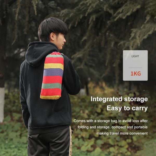 sleeping bags 280*150cm 2 persons striped hammock outdoor leisure bed thickened canvas hanging swing double bed.
sleeping bags 280*150cm 2 persons striped hammock outdoor leisure bed thickened canvas hanging swing double bed.