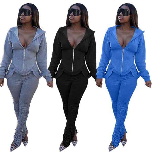 women's two piece pants fashion women set tracksuit hooded zipper v full sleeve sweatshirt stacked hoodies sweatpants casual, White
women's two piece pants fashion women set tracksuit hooded zipper v full sleeve sweatshirt stacked hoodies sweatpants casual, White