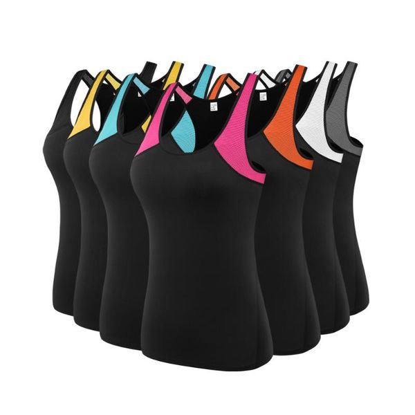 female yoga shirts sleeveless vest compression sport running singlets quick drying gym clothing girl training tights blouse, White;red
female yoga shirts sleeveless vest compression sport running singlets quick drying gym clothing girl training tights blouse, White;red