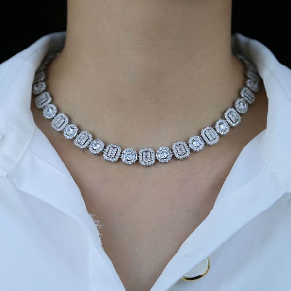 women vintage jewelry geometric round baguette cz cluster choker necklace iced out bling 5a cz men tennis necklaces x0509, Black
women vintage jewelry geometric round baguette cz cluster choker necklace iced out bling 5a cz men tennis necklaces x0509, Black