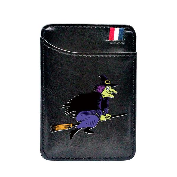 card holders classic halloween witch black magic wallet men women mini money clips leather short purse gifts, Brown;gray
card holders classic halloween witch black magic wallet men women mini money clips leather short purse gifts, Brown;gray