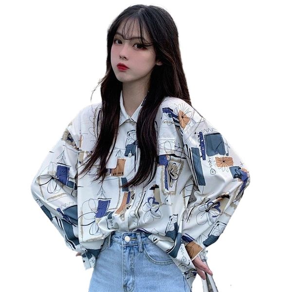 women's blouses & shirts retro printed spring korean style preppy loose slimming long sleeves student vintage blouse women 6m86, White
women's blouses & shirts retro printed spring korean style preppy loose slimming long sleeves student vintage blouse women 6m86, White