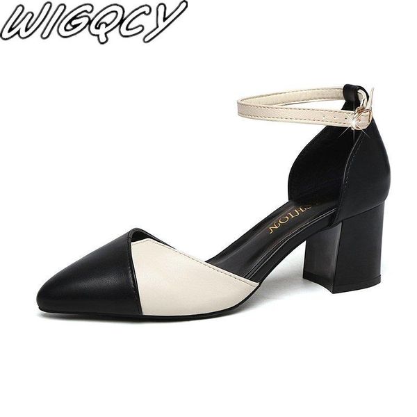 dress shoes 2021 women's high heels korean color matching pointed toe thick heel high-heels summer size 33-42 women pu, Black
dress shoes 2021 women's high heels korean color matching pointed toe thick heel high-heels summer size 33-42 women pu, Black