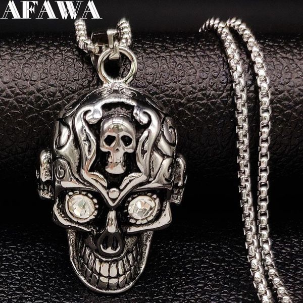pendant necklaces 2021 fashion punk skull crystal stainless steel necklace men silver color pendants jewelry cadena hombre n19113
pendant necklaces 2021 fashion punk skull crystal stainless steel necklace men silver color pendants jewelry cadena hombre n19113