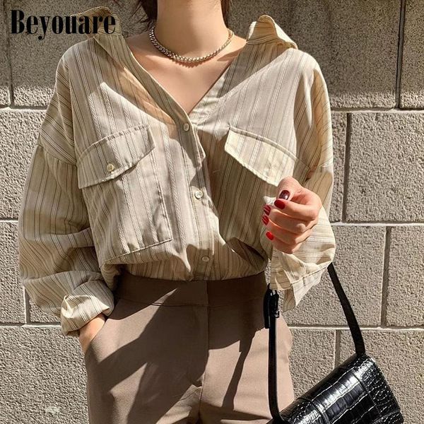 beyouare autumn striped lantern sleeve elegant chiffon women shirt turn-down collar long sleeve vintage female shirts 2021, White
beyouare autumn striped lantern sleeve elegant chiffon women shirt turn-down collar long sleeve vintage female shirts 2021, White
