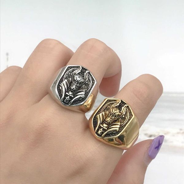cluster rings punk skull wolf head ring creation ancient egyptian myth death god anubis vintage jewelry men wedding party domineering, Golden;silver
cluster rings punk skull wolf head ring creation ancient egyptian myth death god anubis vintage jewelry men wedding party domineering, Golden;silver