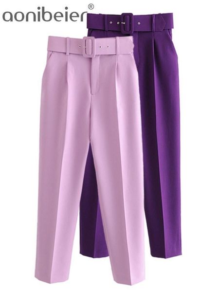 aonibeier woman career pant office lady traf straight pants belt casual ankle length women trousers oem female suit sets 220309, Black;white
aonibeier woman career pant office lady traf straight pants belt casual ankle length women trousers oem female suit sets 220309, Black;white