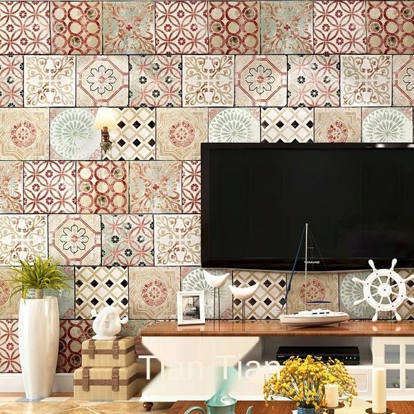 wallpapers bohemian style wallpaper thai national waterproof imitation tile mediterranean tv background
wallpapers bohemian style wallpaper thai national waterproof imitation tile mediterranean tv background