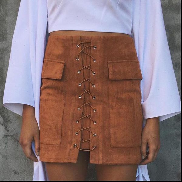 new leather skirt autumn lace up leather suede pencil skirt vintage pocket preppy short skirt winter high waist casual skirts, Black
new leather skirt autumn lace up leather suede pencil skirt vintage pocket preppy short skirt winter high waist casual skirts, Black