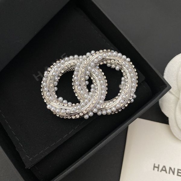 gilded white diamond inlaid pearl simple fashion college style letter style fashion clothing small fragrance brooch fashion, Gray
gilded white diamond inlaid pearl simple fashion college style letter style fashion clothing small fragrance brooch fashion, Gray