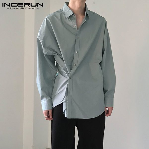 new fashion men casual shirt cotton solid color streetwear lapel 2021 long sleeve irregular shirts korean style camisa incerun s-5xl i1gk, White
new fashion men casual shirt cotton solid color streetwear lapel 2021 long sleeve irregular shirts korean style camisa incerun s-5xl i1gk, White
