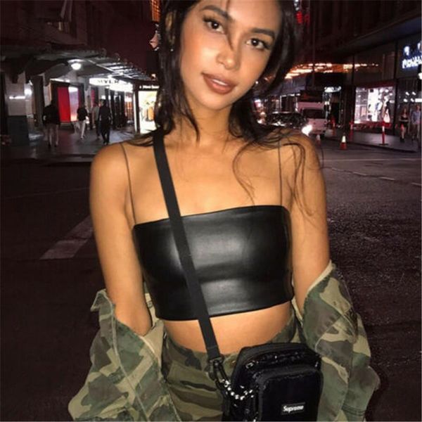 fashion women camis casual pu leather ladies clubwear mujer summer bustier sleeveless vest crop tank, White
fashion women camis casual pu leather ladies clubwear mujer summer bustier sleeveless vest crop tank, White