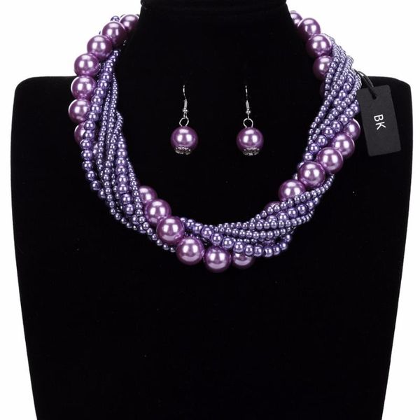 bk african jewelry set for women resin pearl chain chunky choker statement pendants bib necklace earring jewelry gift, Silver
bk african jewelry set for women resin pearl chain chunky choker statement pendants bib necklace earring jewelry gift, Silver