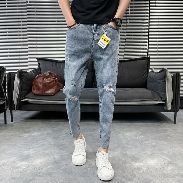 new todo o jogo simples tornozelo comprimento fino ajuste buraco roupas masculinas 2021 moda streetwear slido casual calas jeans hip hop hdf, Blue
new todo o jogo simples tornozelo comprimento fino ajuste buraco roupas masculinas 2021 moda streetwear slido casual calas jeans hip hop hdf, Blue
