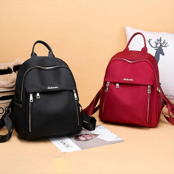 women waterproof oxford cloth travel backpack nylon anti theft shoulder rucksack girl solid black red school bag
women waterproof oxford cloth travel backpack nylon anti theft shoulder rucksack girl solid black red school bag