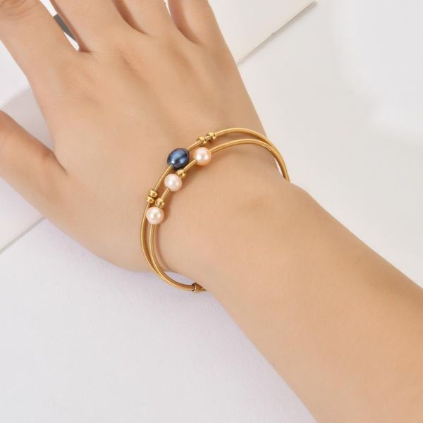charm bracelets fashion genuine natural pearl memory spring stainless steel wire chain bracelet bangle women jewelry gift, Golden;silver
charm bracelets fashion genuine natural pearl memory spring stainless steel wire chain bracelet bangle women jewelry gift, Golden;silver