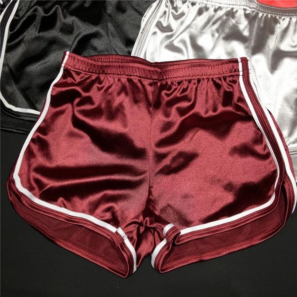 slim satin sporting womens shorts elastic waist home casual feminino summer fitness, White;black
slim satin sporting womens shorts elastic waist home casual feminino summer fitness, White;black