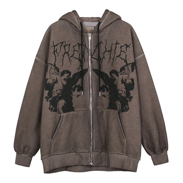 hooded jackets graffiti angel print letter embroidery fashion thick fleece hoodies coat outwear 210914, Black;brown
hooded jackets graffiti angel print letter embroidery fashion thick fleece hoodies coat outwear 210914, Black;brown