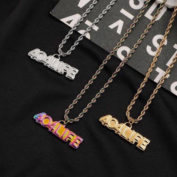 chains fashion hip hop necklace titanium steel 404 life trendy men and women pendant, Silver
chains fashion hip hop necklace titanium steel 404 life trendy men and women pendant, Silver