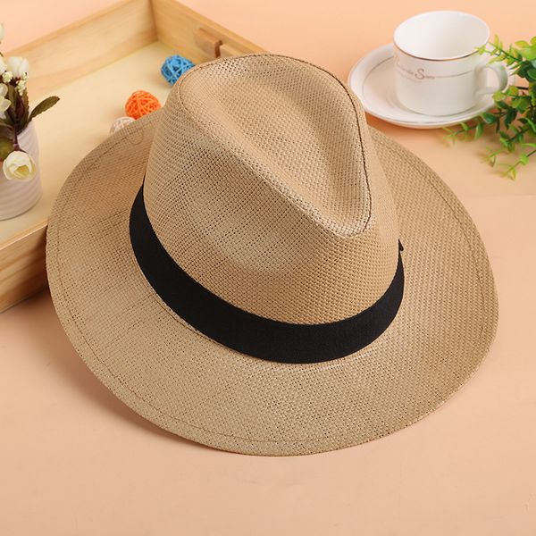 summer straw paper jazz hat with bow band fashion beach panama cap solid women men uv protection sun hats, Blue;gray
summer straw paper jazz hat with bow band fashion beach panama cap solid women men uv protection sun hats, Blue;gray