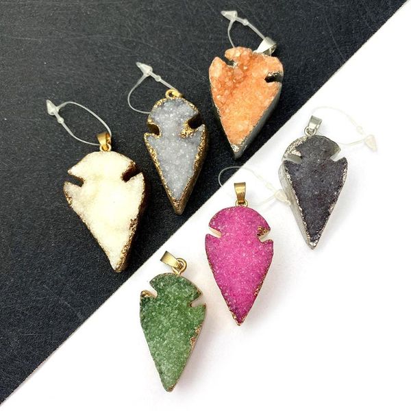 charms fashion crystal pendant necklace jewelry natural stone cone shape multicolor electroplating diy handmade accessories, Bronze;silver
charms fashion crystal pendant necklace jewelry natural stone cone shape multicolor electroplating diy handmade accessories, Bronze;silver