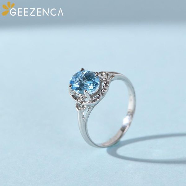 cluster rings geezenca natural blue z 925 silver women's ring luxury jewelry delicate slim gemstone girls gift fashion, Golden;silver
cluster rings geezenca natural blue z 925 silver women's ring luxury jewelry delicate slim gemstone girls gift fashion, Golden;silver