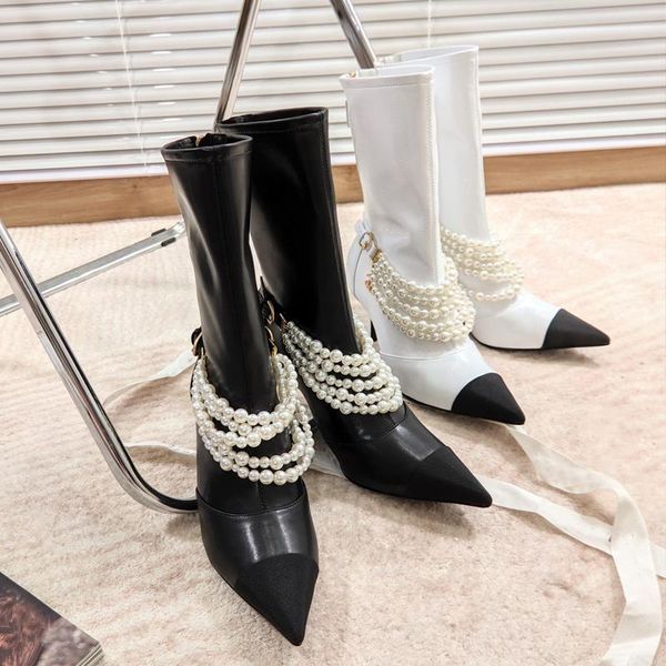 boots handmade women suede high heels for winter ponited toe bead chain shoes size 35-40, Black
boots handmade women suede high heels for winter ponited toe bead chain shoes size 35-40, Black