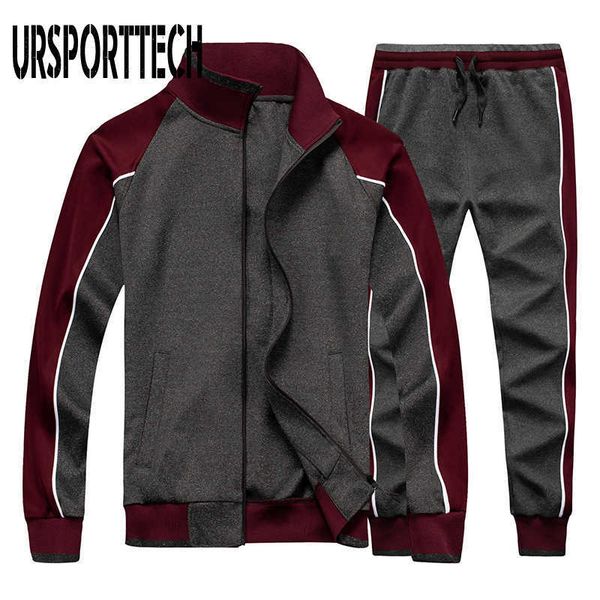 men sets fashion sporting suit brand patchwork zipper sweatshirt sweatpants mens clothing 2 pieces sets slim tracksuit 210528, Gray
men sets fashion sporting suit brand patchwork zipper sweatshirt sweatpants mens clothing 2 pieces sets slim tracksuit 210528, Gray
