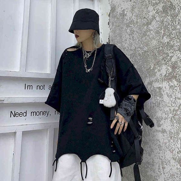 female punk ins couple solid color short sleeve hole student bf harajuku wild style shirt loose superior tide 4mlx, White
female punk ins couple solid color short sleeve hole student bf harajuku wild style shirt loose superior tide 4mlx, White