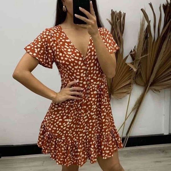 casual dresses summer cotton boho style beach fashion short sleeve v-neck polka dot a-line party dress sundress vestido m10e, Black;gray