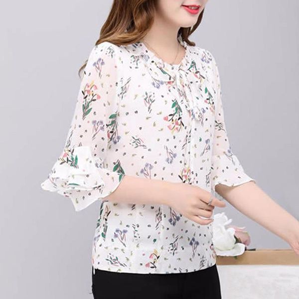 women's blouses & shirts summer 2021 flare sleeve print chiffon blouse women plus size ladies and, White
women's blouses & shirts summer 2021 flare sleeve print chiffon blouse women plus size ladies and, White