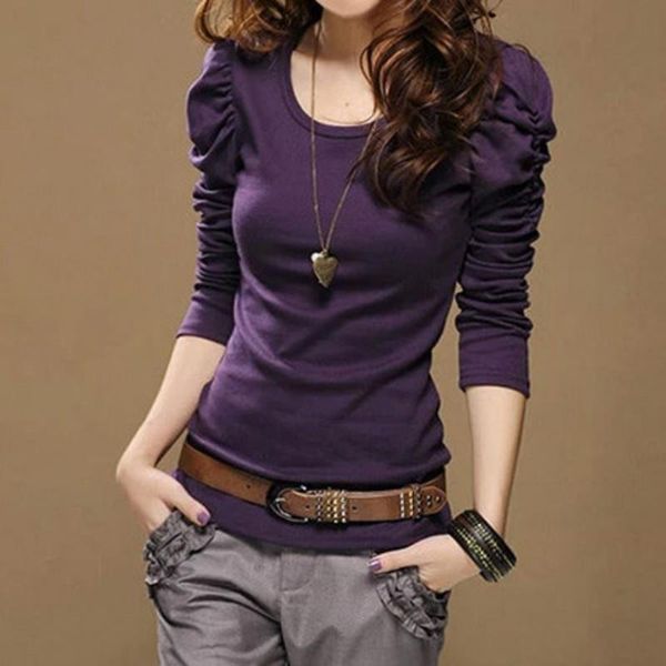 2021 new spring women's slim fashion temperament long-sleeved women t-shirt bubble sleeve bottoming shirt female plus size, White
2021 new spring women's slim fashion temperament long-sleeved women t-shirt bubble sleeve bottoming shirt female plus size, White