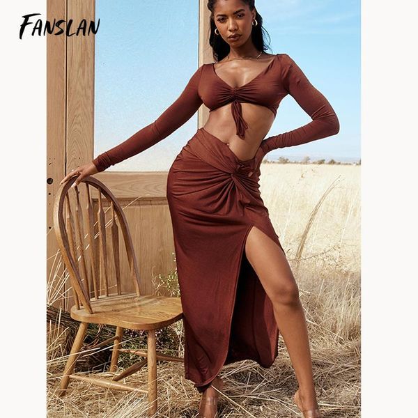 casual dresses fanslan bodycon dress two piece maxi for women long sleeve v neck side slits party solid brown vestidos, Black;gray
casual dresses fanslan bodycon dress two piece maxi for women long sleeve v neck side slits party solid brown vestidos, Black;gray
